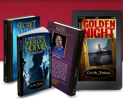 Ustar in these full-length mystery novels - you & friends solve the mystery. Be Hercule Poirot, Sherlock Holmes and many more.